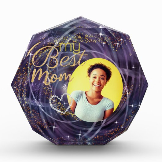 私の母の写真最高のが輝いている フォトブロック (正面)