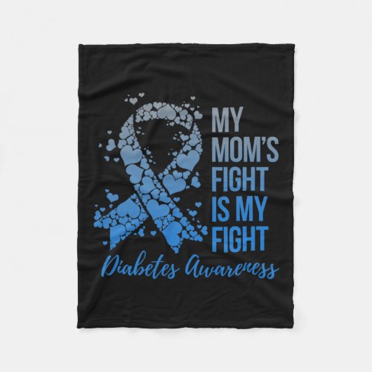 私の母の戦いは私のファイト糖尿病認識度 フリースブランケット (正面)
