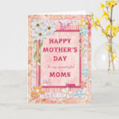 私の母の日カードにクラフトの母の カード (黄色い花)