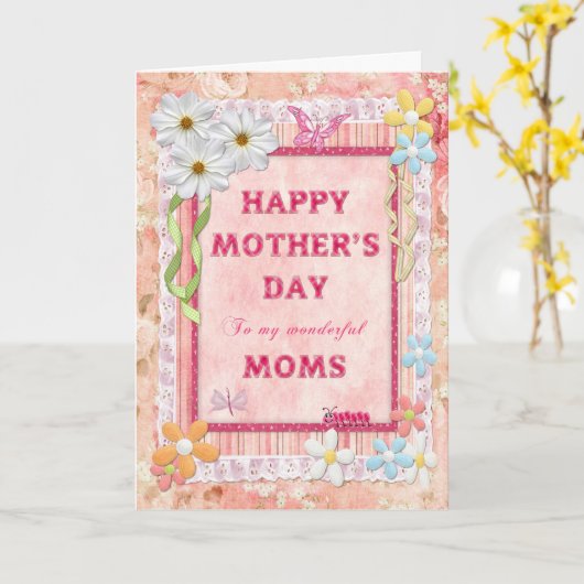 私の母の日カードにクラフトの母の カード (黄色い花)