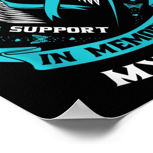 私の母の衣服ティール（緑がかった色）卵巣がん認識度Fa ポスター (角)