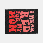 私の母の衣服赤ハート病認識度Supp フリースブランケット (正面(横))