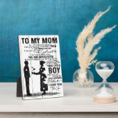 私の母の贈り物にかわいい息子 |素敵な家族の贈り物 フォトプラーク (側面)