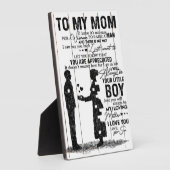 私の母の贈り物にかわいい息子 |素敵な家族の贈り物 フォトプラーク (側面)