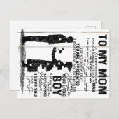 私の母の贈り物にかわいい息子 |素敵な家族の贈り物 案内ポストカード (正面/裏面)