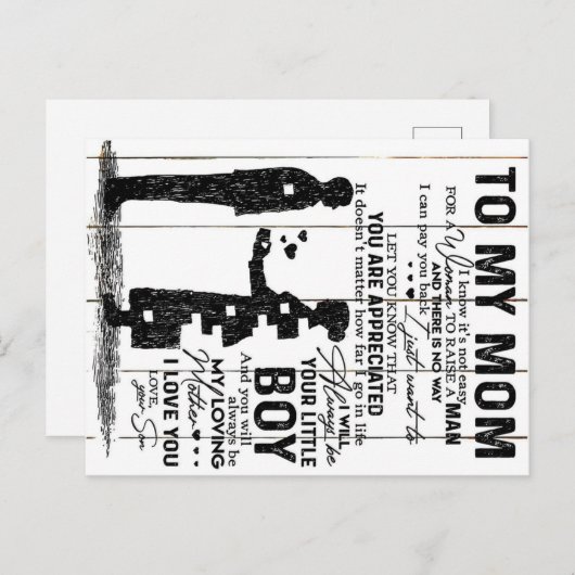 私の母の贈り物にかわいい息子 |素敵な家族の贈り物 案内ポストカード (正面/裏面)