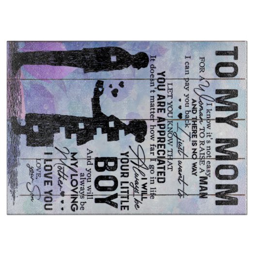 私の母の贈り物の息子 |素敵なホリデーギフト カッティングボード (正面)