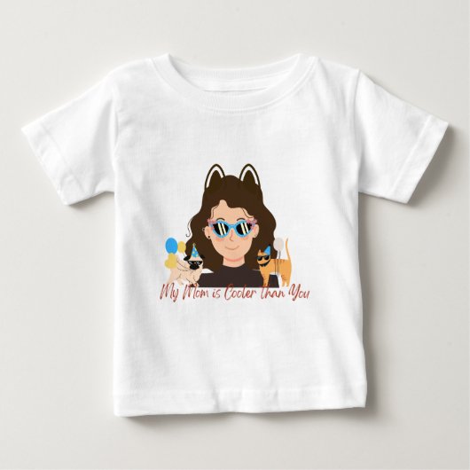 私の母はあなクールたより上だ ベビーTシャツ (正面)