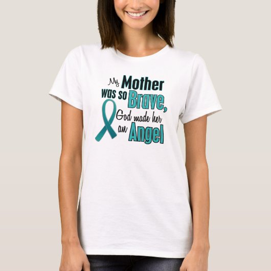 私の母はとても勇敢な神だった彼女を天使のシャツにした Tシャツ (正面)