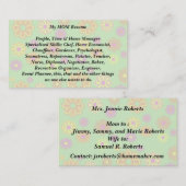 私の母はカードの溝深い花を呼び出しポップ・アートのを再開 コーリングカード (正面/裏面)