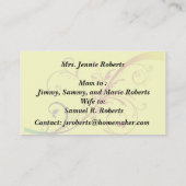 私の母はカードを繁栄させる コーリングカード (裏面)