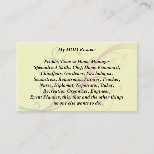 私の母はカードを繁栄させる コーリングカード (正面)