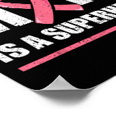 私の母はスーパーヒーロー乳癌のシャツの子供だ ポスター (角)