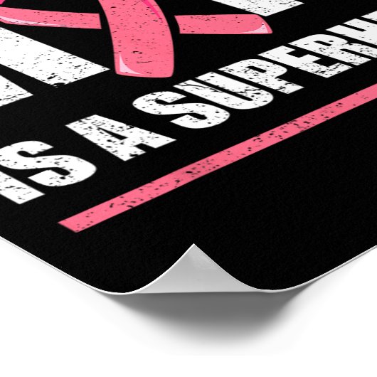 私の母はスーパーヒーロー乳癌のシャツの子供だ ポスター (角)