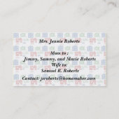 私の母はビジネスを再開するカードハウスカーバイク コーリングカード (裏面)