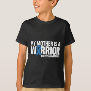私の母は戦士のブルーリボンAlopecia Awaren Tシャツ