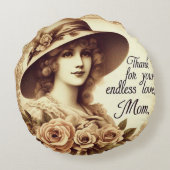 私の母は最高の ラウンドクッション (裏面)