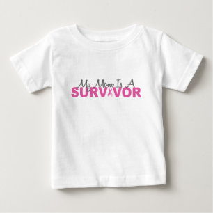 私の母は生き残り（乳がんピンクリボン） ベビーTシャツ
