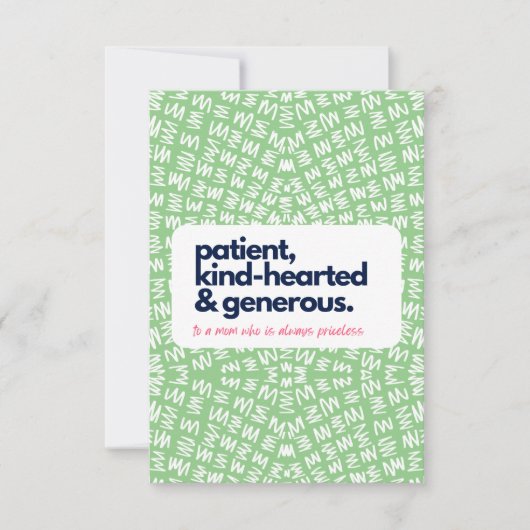 私の母は非情で親切で寛大だ サンキューカード (正面)