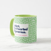 私の母は非情で親切で寛大だ マグカップ (正面左)