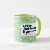 私の母は非情で親切で寛大だ マグカップ (正面右)