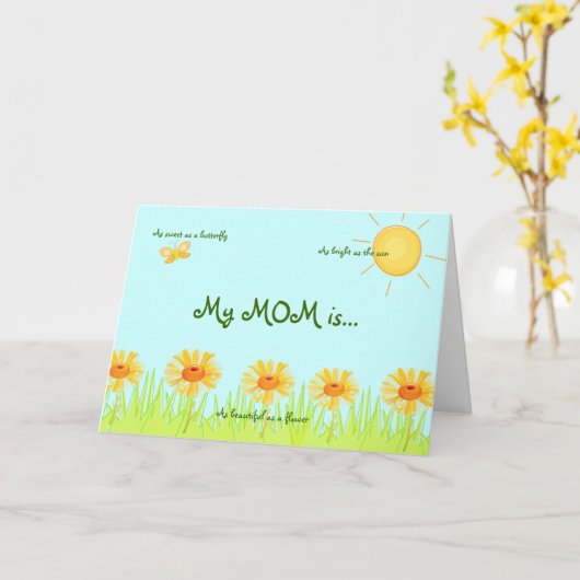 私の母は カード (黄色い花)