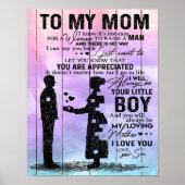 私の母への息子の手紙、母の誕生日ギフト ポスター (正面)