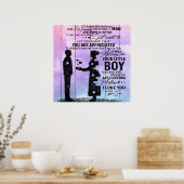 私の母への息子の手紙、母の誕生日ギフト ポスター (キッチン)