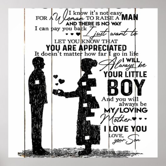 私の母への愛らしい引用文、私の母への手紙。 ポスター (正面)