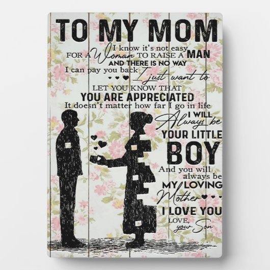 私の母への素敵な引用文、母のプレゼント フォトプラーク (正面)