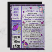 私の母へ – 内 – 法律贈り物,母誕生日贈り物 メニュー (正面/裏面)