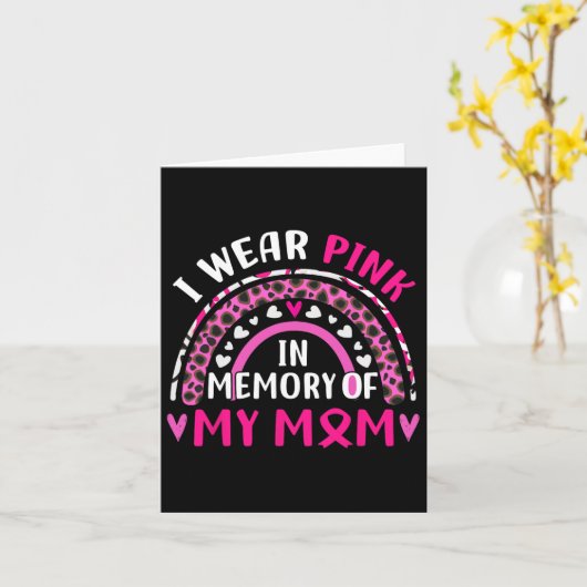 私の母を思い出してピンクを着ます 乳がんを覚えて カード (黄色い花)