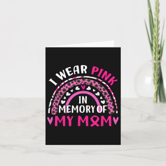 私の母を思い出してピンクを着る 乳がんを覚えて カード (正面)