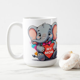 私の母、母の日、象 コーヒーマグカップ
