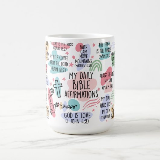 私の毎日のバイブル肯定的な飲み物の紅茶または コーヒーマグカップ (中央)