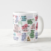 私の毎日のバイブル肯定的な飲み物の紅茶または ジャンボコーヒーマグカップ (正面右)