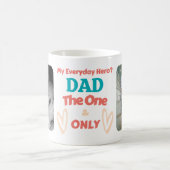 私の毎日のヒーロー?パパ-パーソナライズされた写真 コーヒーマグカップ (中央)