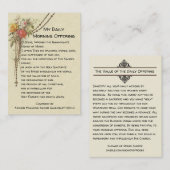 私の毎日の朝の提供の祈りの言葉花の神聖なカード 名刺 (正面/裏面)