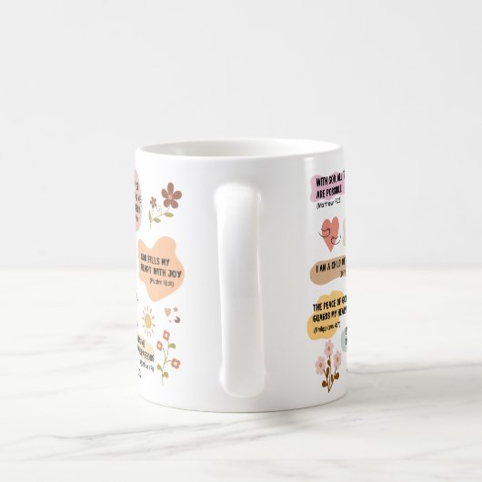 私の毎日の聖書の肯定ボホ版 コーヒーマグカップ (ハンドル)