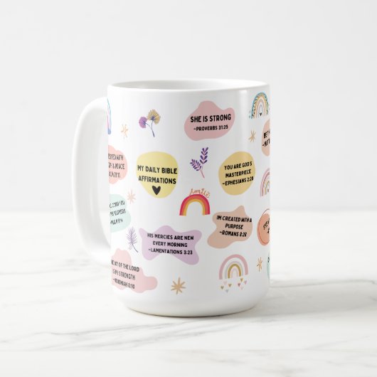 私の毎日の聖書はセラミックのマグカップを確認 コーヒーマグカップ (正面左)