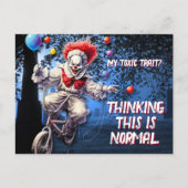 私の毒性形質の不気味なハロウィーンピエロ シーズンポストカード (正面)