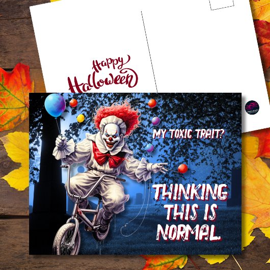 私の毒性形質の不気味なハロウィーンピエロ シーズンポストカード