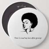 私の毛は重力ボタンに挑みます 缶バッジ (正面&裏面)