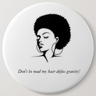 私の毛は重力ボタンに挑みます 缶バッジ