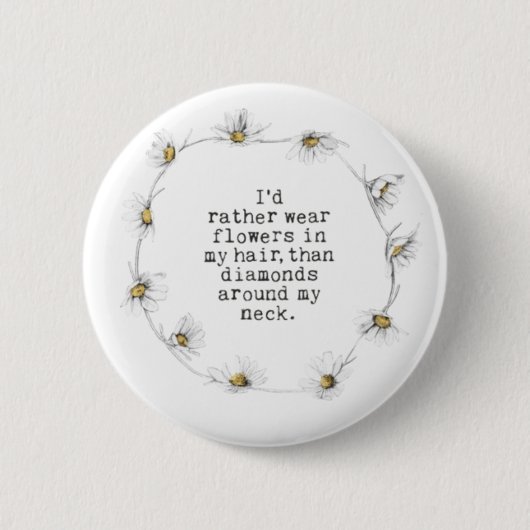 私の毛ボタンの花 缶バッジ (正面)