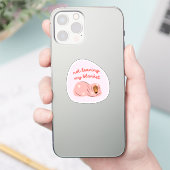 私の毛布離れのかわいい犬のイラストレーション、ピンク シール (スマートフォン)