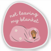 私の毛布離れの犬のイラストレーションさくらんぼではない シール (正面)