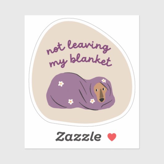 私の毛布離れの犬のイラストレーションベージュではない シール (シート)