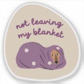 私の毛布離れの犬のイラストレーションベージュではない シール (正面)