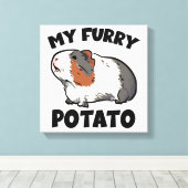 私の毛皮のポテトモルモット キャンバスプリント (インサイチュ (ウッドフロア))